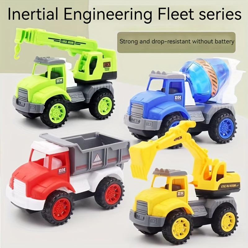 4pcs Children's Engineering Car Set Fire Truck Set Inertial Cars