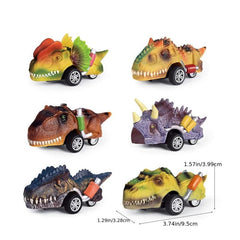 6pcs Jurassic Dinosaur Inertial Pullback Car Toys for Kids