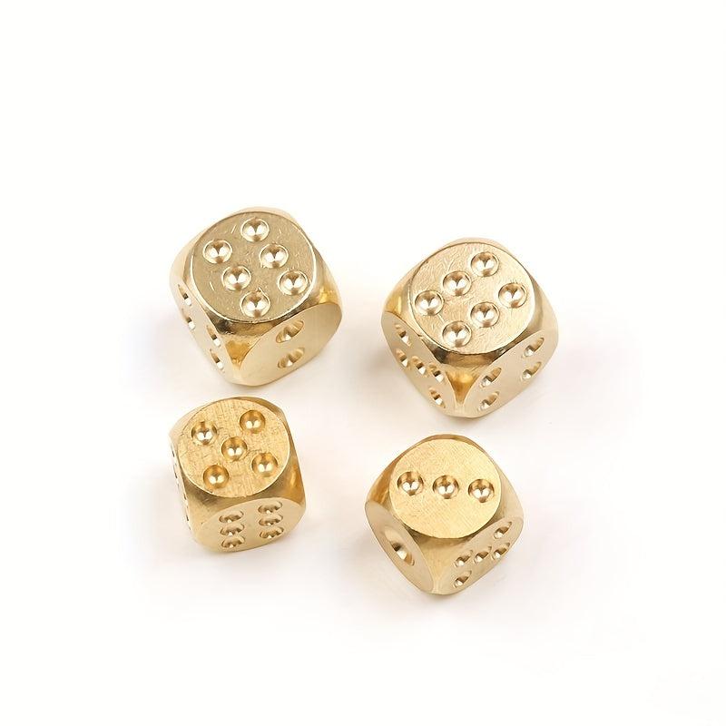 6 Sided Brass and Copper Game Dice Set Bar Supplies