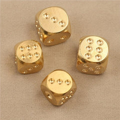 6 Sided Brass and Copper Game Dice Set Bar Supplies