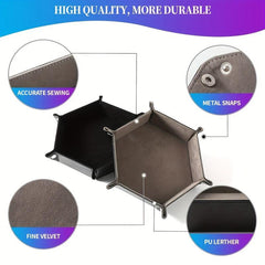 Herobaby Folding Dice Scroll Tray Set RPG Table Game PU Leather Holder Box