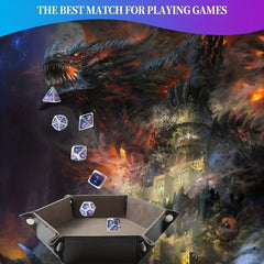 Herobaby Folding Dice Scroll Tray Set RPG Table Game PU Leather Holder Box