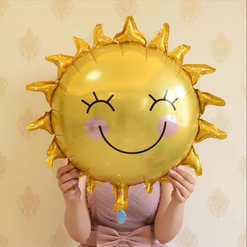 Sun Smile Face Foil Mylar Balloons for Birthday Party Decor