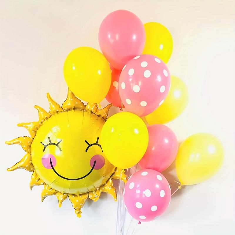 Sun Smile Face Foil Mylar Balloons for Birthday Party Decor