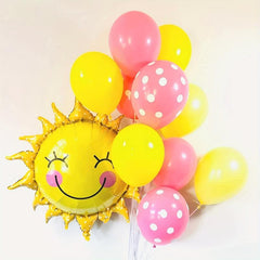 Sun Smile Face Foil Mylar Balloons for Birthday Party Decor