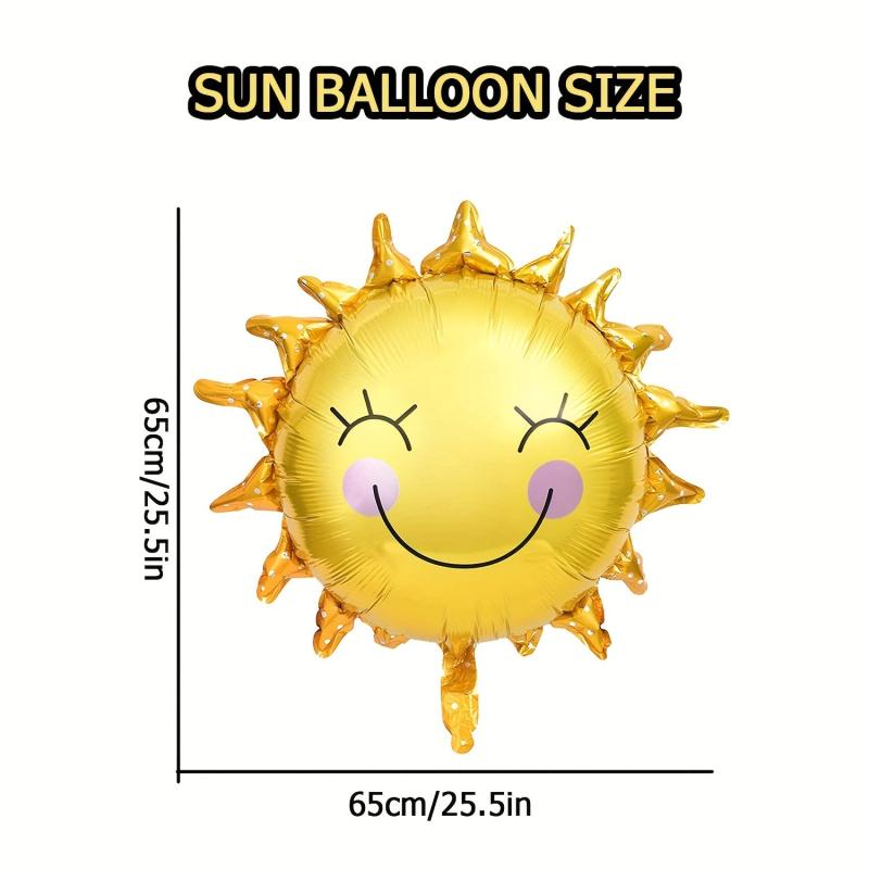 Sun Smile Face Foil Mylar Balloons for Birthday Party Decor