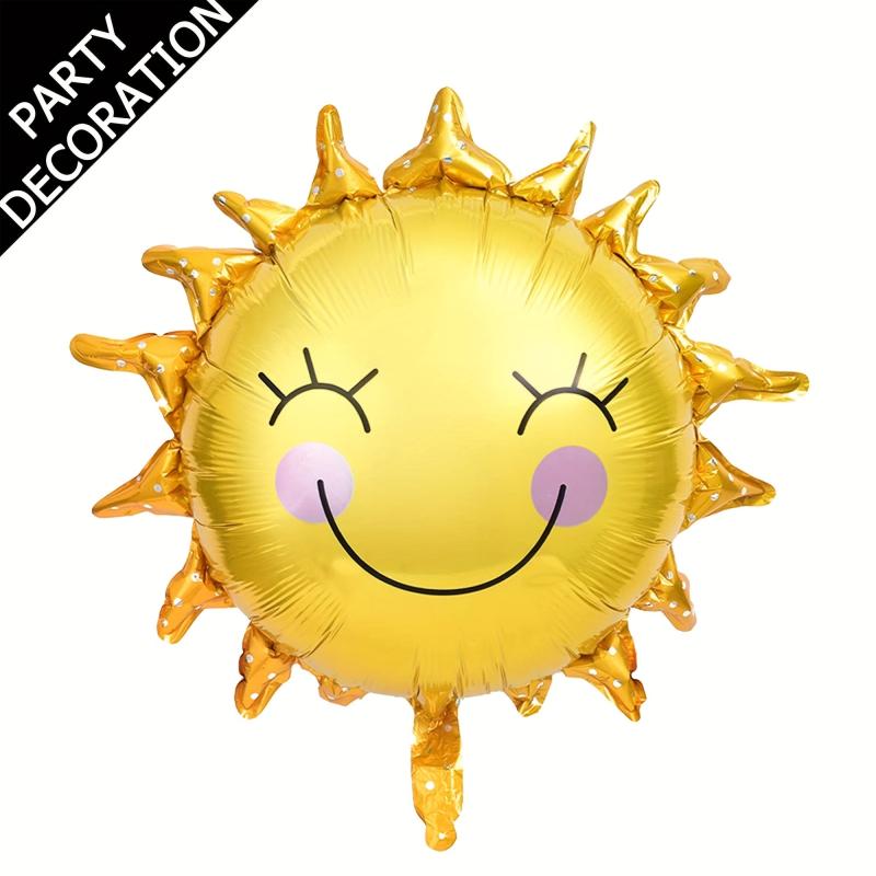 Sun Smile Face Foil Mylar Balloons for Birthday Party Decor