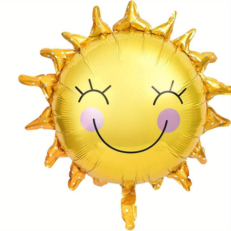 Sun Smile Face Foil Mylar Balloons for Birthday Party Decor