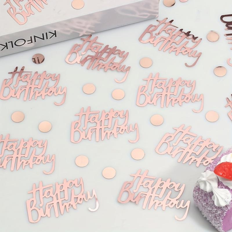 Rose Golden Happy Birthday Confetti Decoration