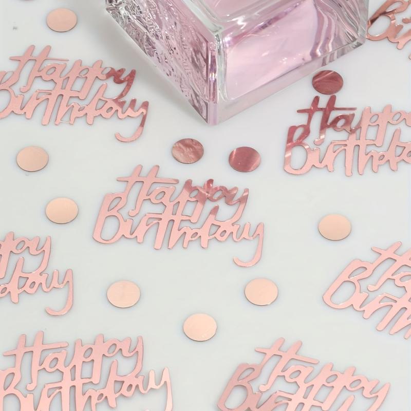 Rose Golden Happy Birthday Confetti Decoration