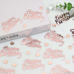 Rose Golden Happy Birthday Confetti Decoration