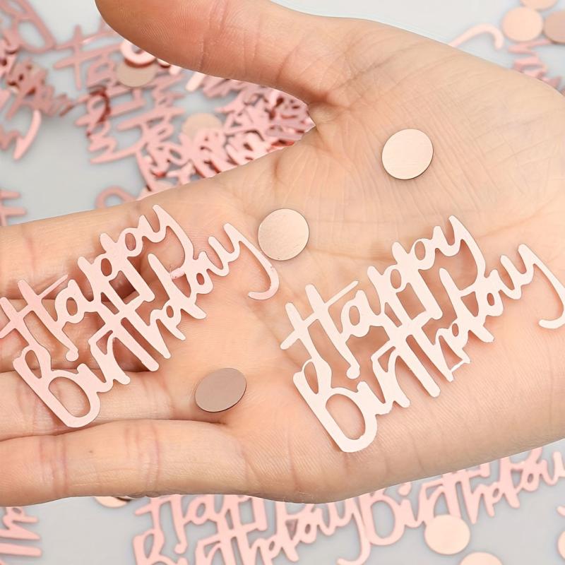 Rose Golden Happy Birthday Confetti Decoration