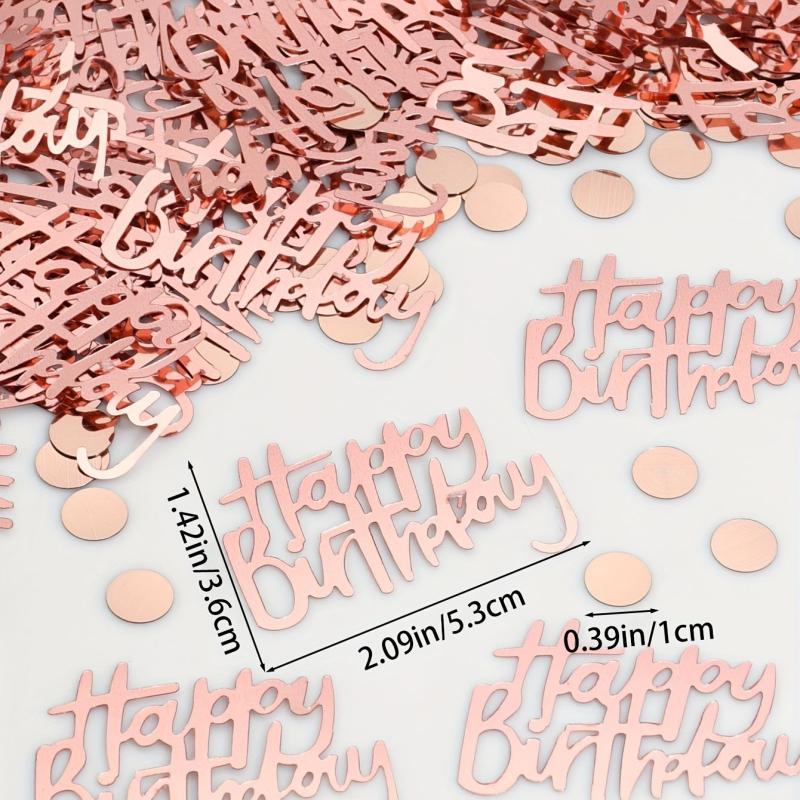 Rose Golden Happy Birthday Confetti Decoration