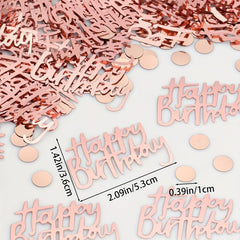 Rose Golden Happy Birthday Confetti Decoration