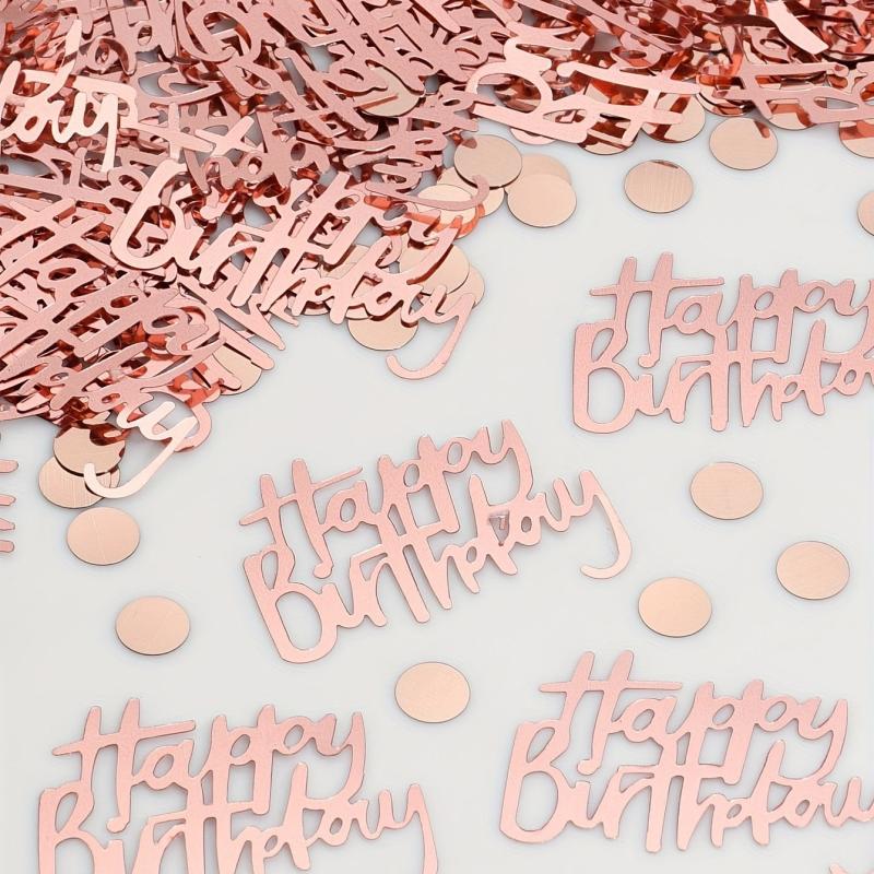 Rose Golden Happy Birthday Confetti Decoration