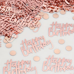 Rose Golden Happy Birthday Confetti Decoration