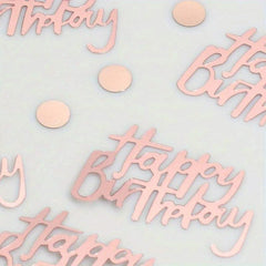 Rose Golden Happy Birthday Confetti Decoration