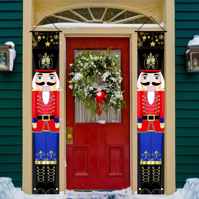 Outdoor Christmas Nutcracker Banner Decorations Soldier Nutcracker Banner