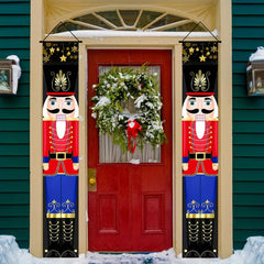 Outdoor Christmas Nutcracker Banner Decorations Soldier Nutcracker Banner