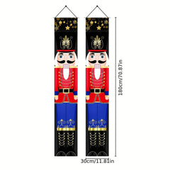 Outdoor Christmas Nutcracker Banner Decorations Soldier Nutcracker Banner