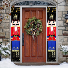 Outdoor Christmas Nutcracker Banner Decorations Soldier Nutcracker Banner