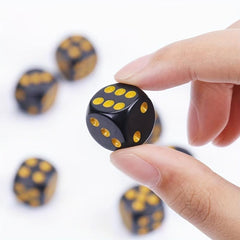 Golden Round Corner Dice Set Board Game Dice 16mm Christmas Halloween Gift