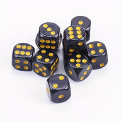 Golden Round Corner Dice Set Board Game Dice 16mm Christmas Halloween Gift