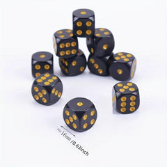Golden Round Corner Dice Set Board Game Dice 16mm Christmas Halloween Gift