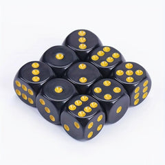Golden Round Corner Dice Set Board Game Dice 16mm Christmas Halloween Gift