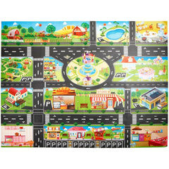Play Mats House Traffic Road Signs Car Model Parking City Scene Map Rug Foam Mat