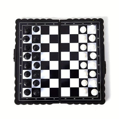 32pcs Mini Chess Set Folding Plastic Chessboard Portable for Home Outdoor