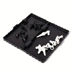 32pcs Mini Chess Set Folding Plastic Chessboard Portable for Home Outdoor