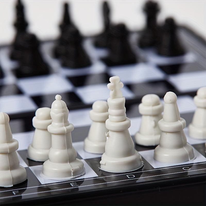32pcs Mini Chess Set Folding Plastic Chessboard Portable for Home Outdoor