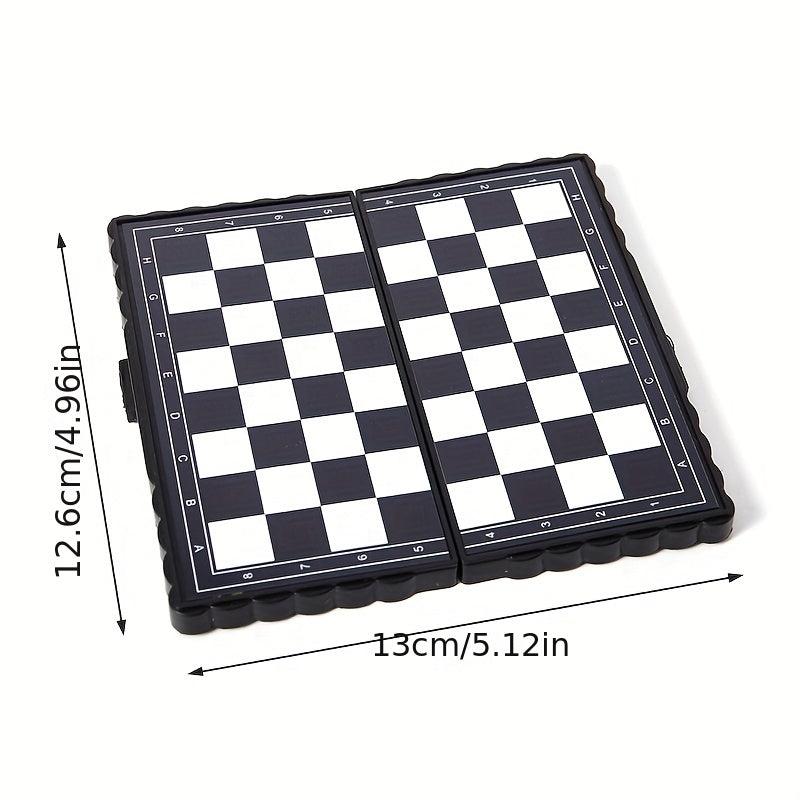 32pcs Mini Chess Set Folding Plastic Chessboard Portable for Home Outdoor