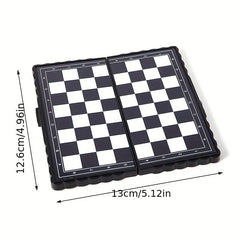 32pcs Mini Chess Set Folding Plastic Chessboard Portable for Home Outdoor