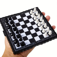 32pcs Mini Chess Set Folding Plastic Chessboard Portable for Home Outdoor