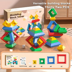 Pyramid Building Blocks Toy for Educational Assembly