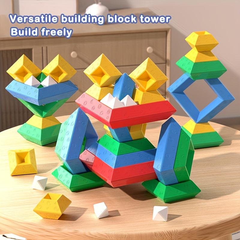 Pyramid Building Blocks Toy for Educational Assembly