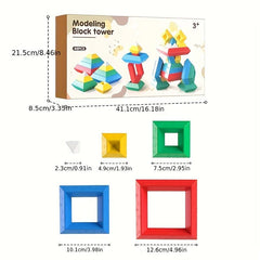 Pyramid Building Blocks Toy for Educational Assembly