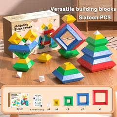 Pyramid Building Blocks Toy for Educational Assembly