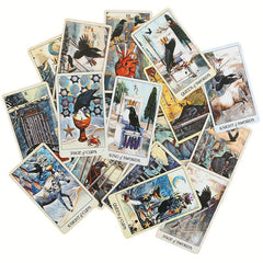 Crow Tarot Cards Deck and Guidebook for Fun Family Table Game