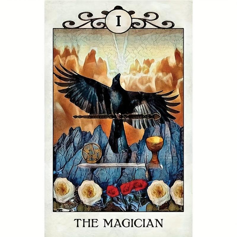 Crow Tarot Cards Deck and Guidebook for Fun Family Table Game
