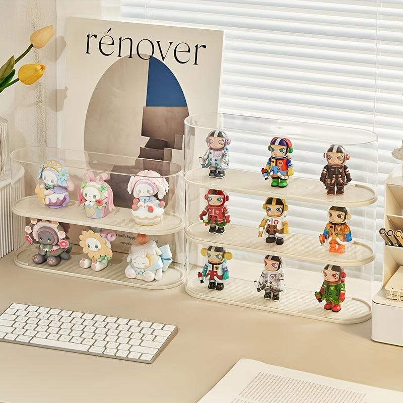 1pc Stackable Transparent Desktop Figure Display Racks Doll Storage Racks