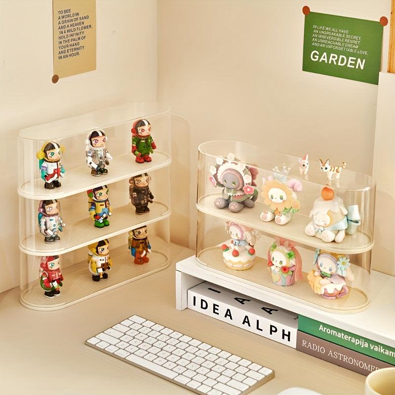 1pc Stackable Transparent Desktop Figure Display Racks Doll Storage Racks