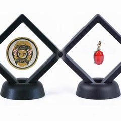 Clear PE Film Suspension Box Jewelry Trinket Box Challenge Coin Display Frame