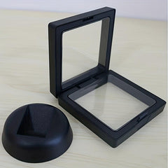 Clear PE Film Suspension Box Jewelry Trinket Box Challenge Coin Display Frame