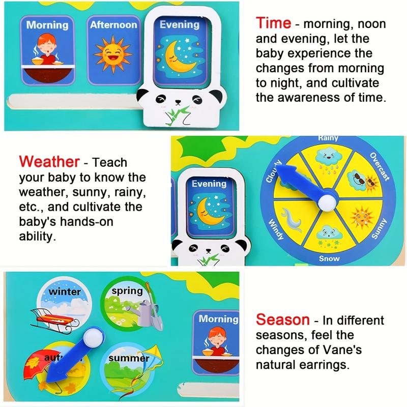 Montessori Wooden Toys Learning Time Clocks