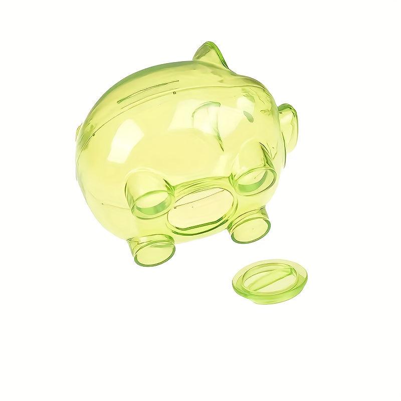 Adorable Transparent Cartoon Piggy Bank Perfect Gift For Saving Money