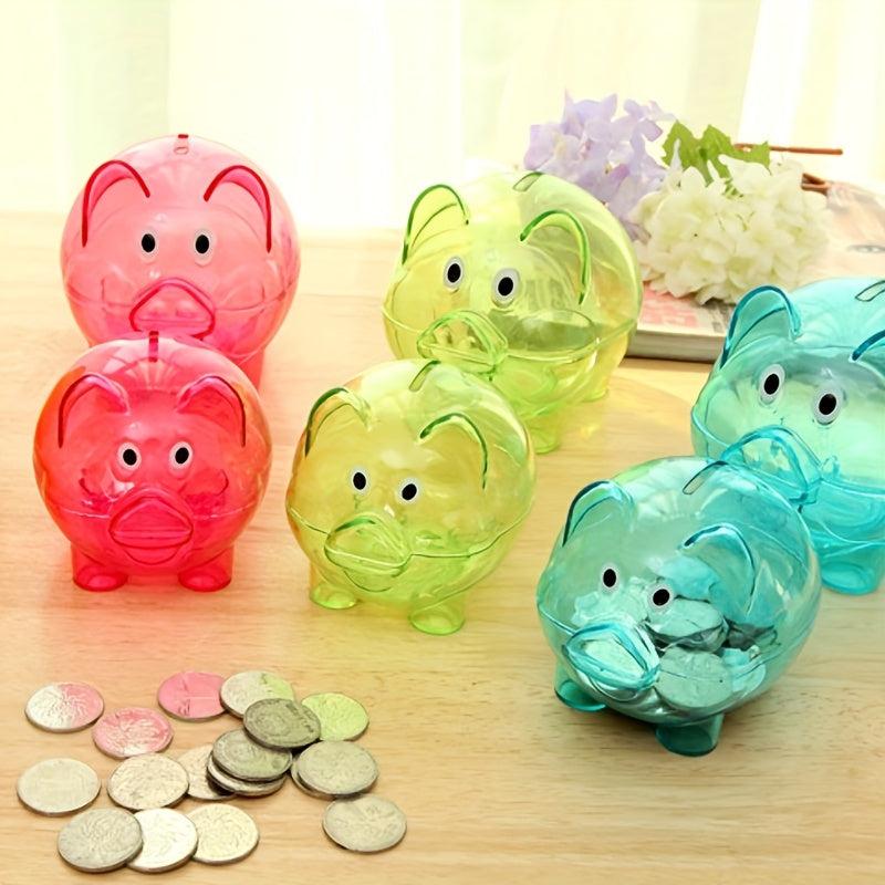 Adorable Transparent Cartoon Piggy Bank Perfect Gift For Saving Money