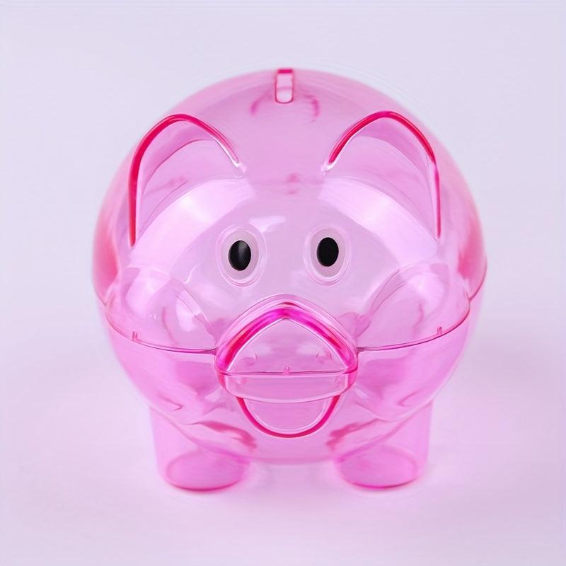 Adorable Transparent Cartoon Piggy Bank Perfect Gift For Saving Money